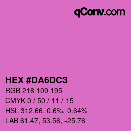 カラーコード: HEX #DA6DC3 | qconv.com