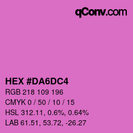 Color code: HEX #DA6DC4 | qconv.com