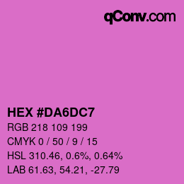 Color code: HEX #DA6DC7 | qconv.com