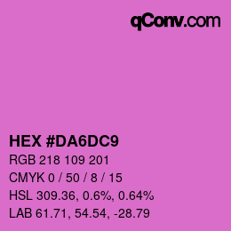 Farbcode: HEX #DA6DC9 | qconv.com