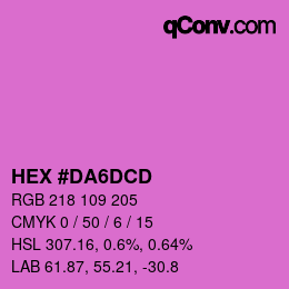 カラーコード: HEX #DA6DCD | qconv.com