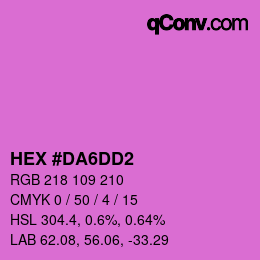 カラーコード: HEX #DA6DD2 | qconv.com