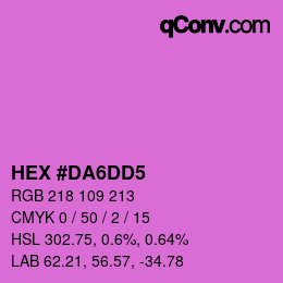 カラーコード: HEX #DA6DD5 | qconv.com