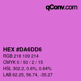 カラーコード: HEX #DA6DD6 | qconv.com