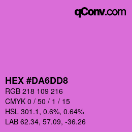 カラーコード: HEX #DA6DD8 | qconv.com