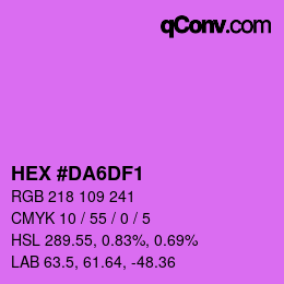カラーコード: HEX #DA6DF1 | qconv.com