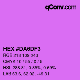 Color code: HEX #DA6DF3 | qconv.com