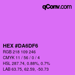 カラーコード: HEX #DA6DF6 | qconv.com