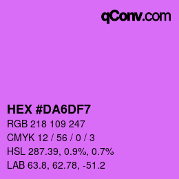 カラーコード: HEX #DA6DF7 | qconv.com