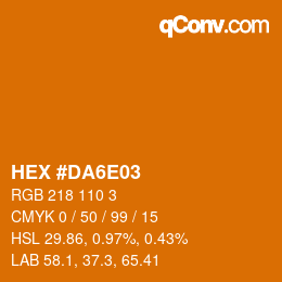 Color code: HEX #DA6E03 | qconv.com