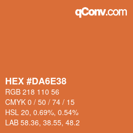 Color code: HEX #DA6E38 | qconv.com