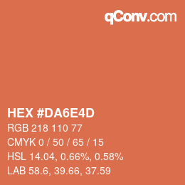 Color code: HEX #DA6E4D | qconv.com