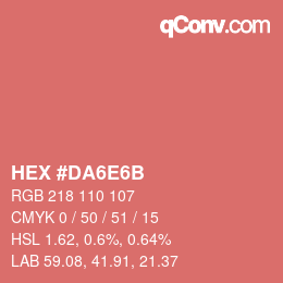 Color code: HEX #DA6E6B | qconv.com