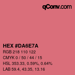 カラーコード: HEX #DA6E7A | qconv.com