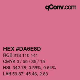 カラーコード: HEX #DA6E8D | qconv.com