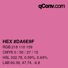 颜色代码: HEX #DA6E9F | qconv.com