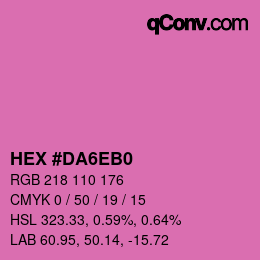 カラーコード: HEX #DA6EB0 | qconv.com