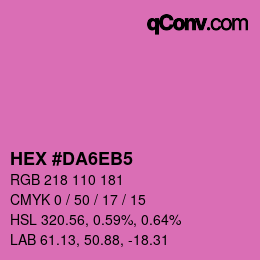 カラーコード: HEX #DA6EB5 | qconv.com