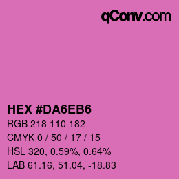 カラーコード: HEX #DA6EB6 | qconv.com
