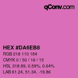 カラーコード: HEX #DA6EB8 | qconv.com