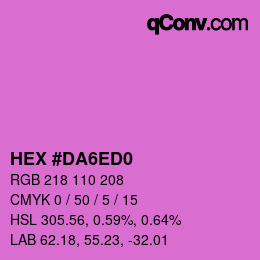 カラーコード: HEX #DA6ED0 | qconv.com