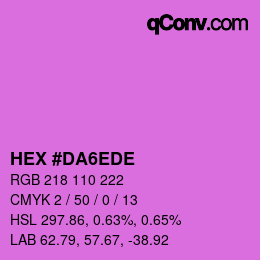 Color code: HEX #DA6EDE | qconv.com