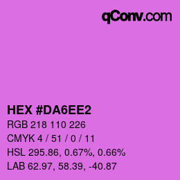 カラーコード: HEX #DA6EE2 | qconv.com