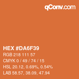 Color code: HEX #DA6F39 | qconv.com