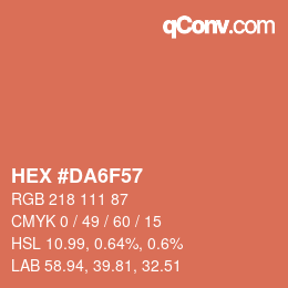 Color code: HEX #DA6F57 | qconv.com