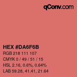 カラーコード: HEX #DA6F6B | qconv.com
