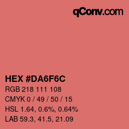 カラーコード: HEX #DA6F6C | qconv.com
