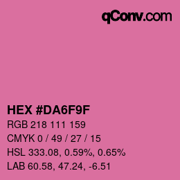 颜色代码: HEX #DA6F9F | qconv.com