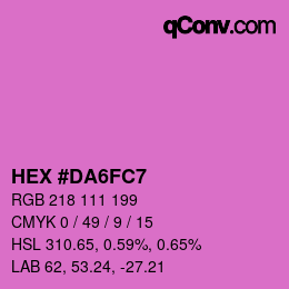 カラーコード: HEX #DA6FC7 | qconv.com