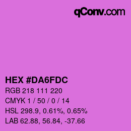 カラーコード: HEX #DA6FDC | qconv.com