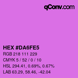 カラーコード: HEX #DA6FE5 | qconv.com