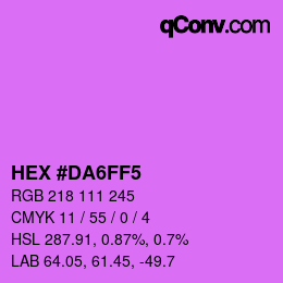 Color code: HEX #DA6FF5 | qconv.com