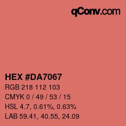 Color code: HEX #DA7067 | qconv.com