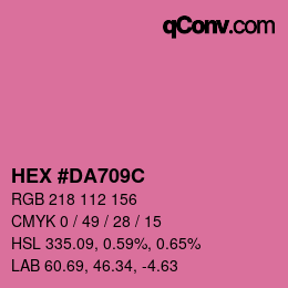 Color code: HEX #DA709C | qconv.com