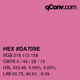 Color code: HEX #DA709E | qconv.com