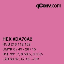 カラーコード: HEX #DA70A2 | qconv.com