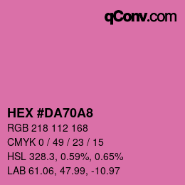 カラーコード: HEX #DA70A8 | qconv.com