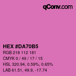 カラーコード: HEX #DA70B5 | qconv.com