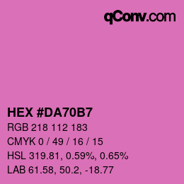 颜色代码: HEX #DA70B7 | qconv.com