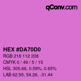 カラーコード: HEX #DA70D0 | qconv.com