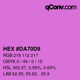 カラーコード: HEX #DA70D9 | qconv.com