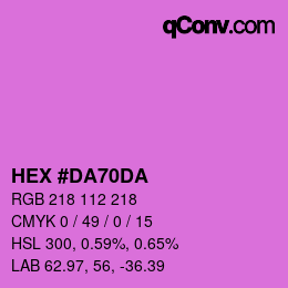 颜色代码: HEX #DA70DA | qconv.com