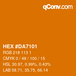 カラーコード: HEX #DA7101 | qconv.com