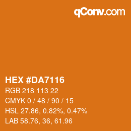 颜色代码: HEX #DA7116 | qconv.com