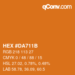 颜色代码: HEX #DA711B | qconv.com