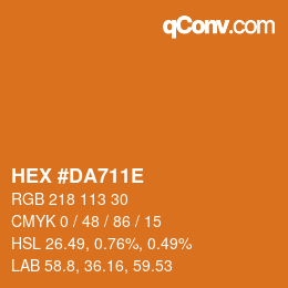 Color code: HEX #DA711E | qconv.com